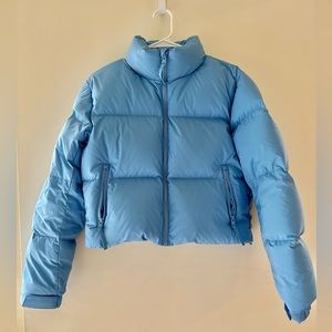 Aritzia Mega Puff Short in Cerulean Blue